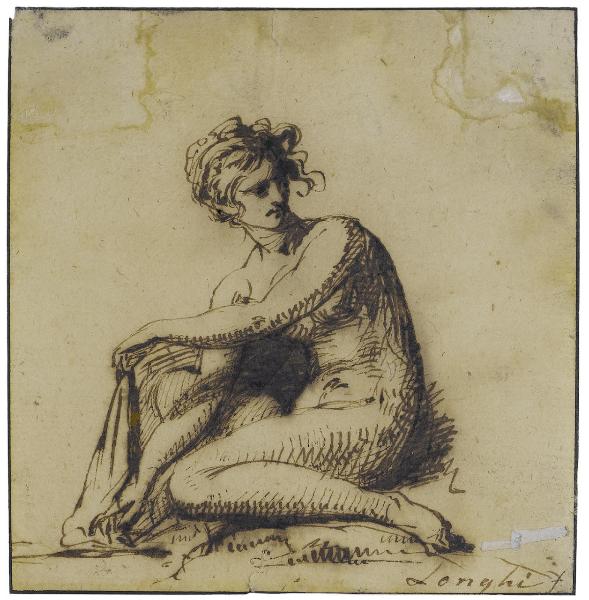 Figura di una donna, nuda, accasciata