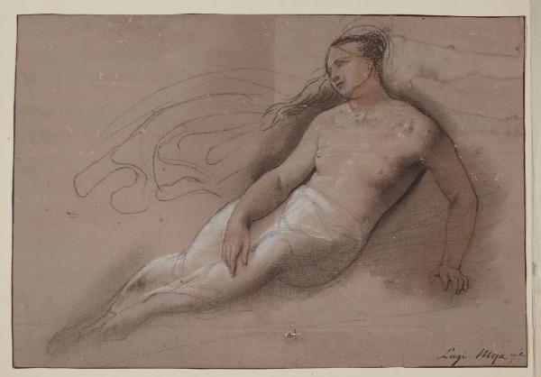 Fanciulla seminuda giacente