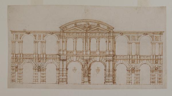 Prospetto di una loggia a due piani