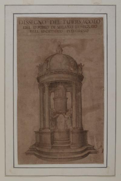 Dissegno del tabernacolo del Duomo di Milano dissegnato dall'architetto Pelegrino (titolo proprio)