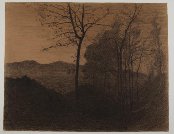 Paesaggio con la collina di Monleale sul fondo