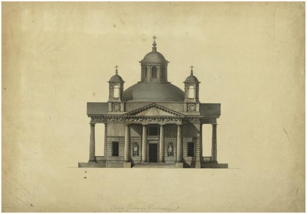 Cappella sepolcrale nella tenuta "Stol'noe" di A. A. Bezborodko, in Ucraina. Prospetto