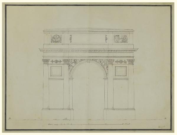 Arco per Napoleone a Bergamo. Prospetto
