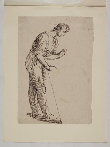 Studio di una figura d'uomo di profilo stante