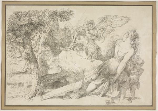 Composizione mitologica con aquila e serpente