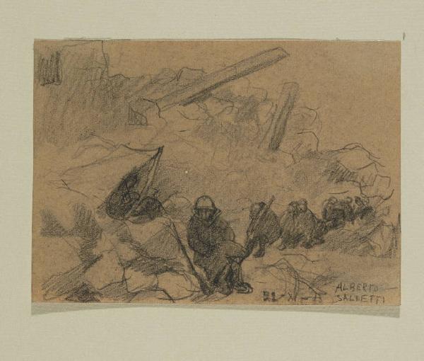 Grande guerra: Soldati seduti in trincea