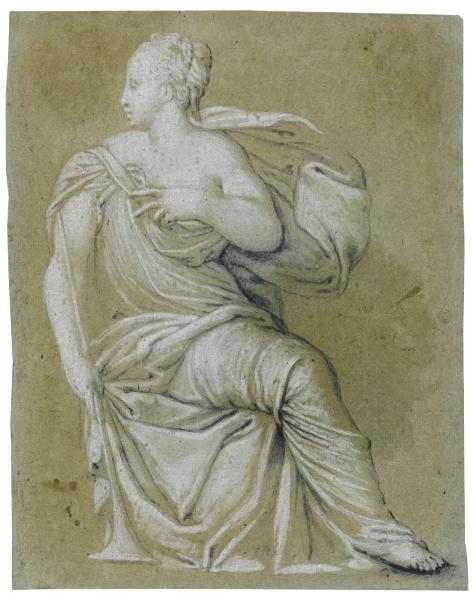 Donna seduta con tromba (dall'affresco di Villa Soranzo a Castelfranco)