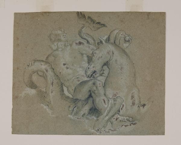 Nettuno e cavallo marino (dall'affresco di Palazzo Trevisan a Murano)
