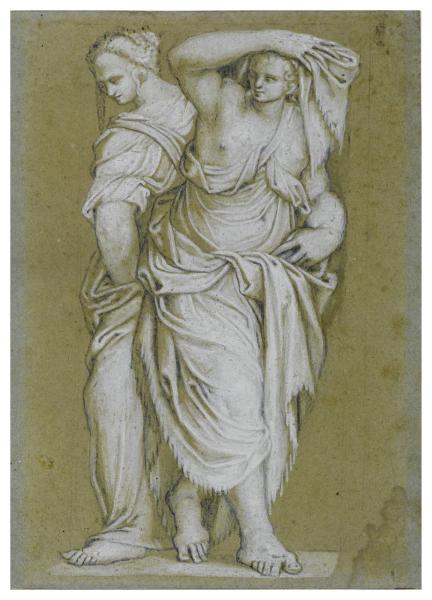 Due donne in piedi (dall'affresco distrutto di Villa Soranzo a Castelfranco, Sala adiacente alla Loggia)