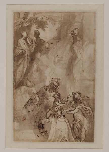 Studi per santi e Madonna con Bambino (per la pala di Santa Marta) (recto)