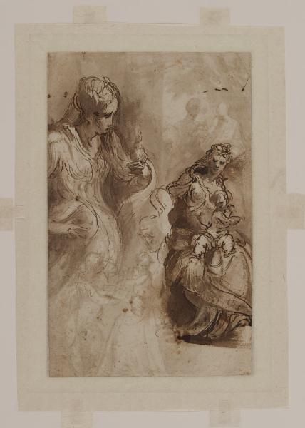 Studi per santi e Madonna con Bambino (per la pala di Santa Marta) (verso)