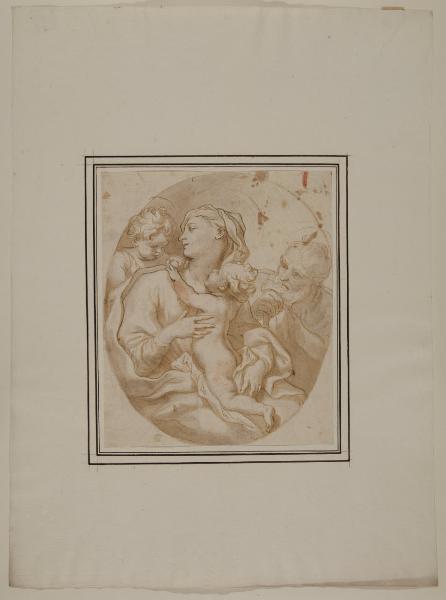 Sacra Famiglia con San Giovannino in un ovale