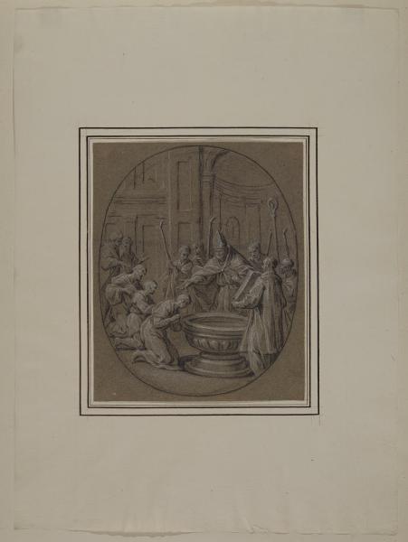 Sant'Ambrogio battezza i catecumeni