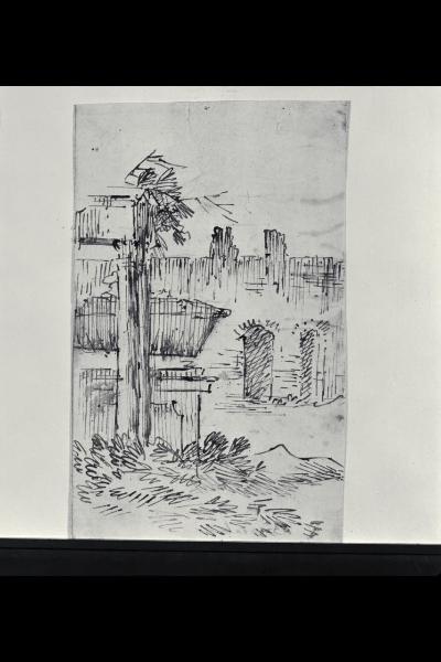 Un sarcofago presso alcune rovine