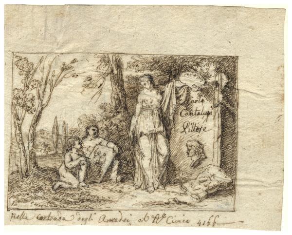 Allegoria della Pittura (bozzetto per il biglietto da visita di Carlo Cantaluppi)