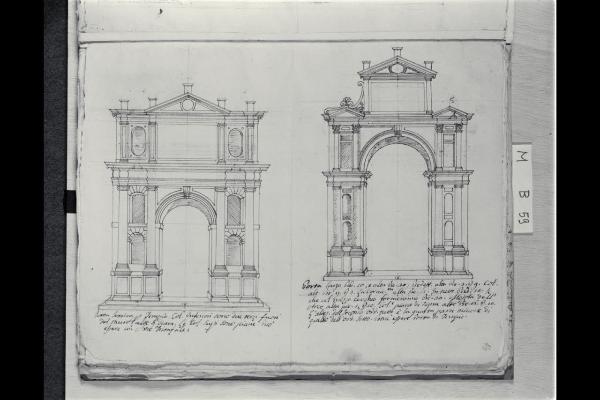 Due prospetti di archi trionfali