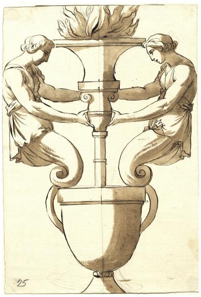 Candelabra con coppia di sirene