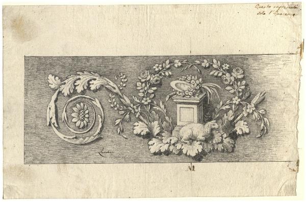 Allegoria dell'Innocenza con un'ara e motivi vegetali