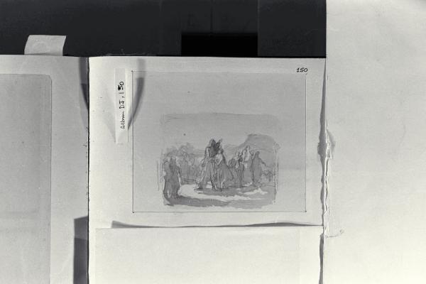 Abbozzi di figure in un paesaggio