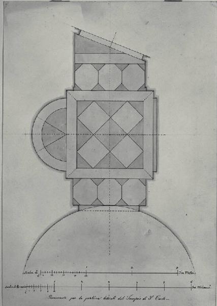 Pianta del pavimento per le porte laterali della chiesa di S. Carlo a Milano