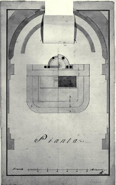 Pianta dell'altare maggiore della chiesa della Beata Vergine Immacolata e di S. Zeno a Cassano d'Adda