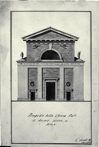 Prospetto della fronte della chiesa di S. Eustorgio ad Arcore