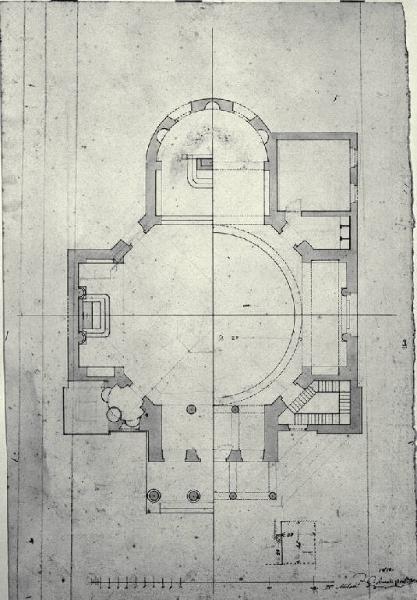 Pianta di una chiesa con cupola