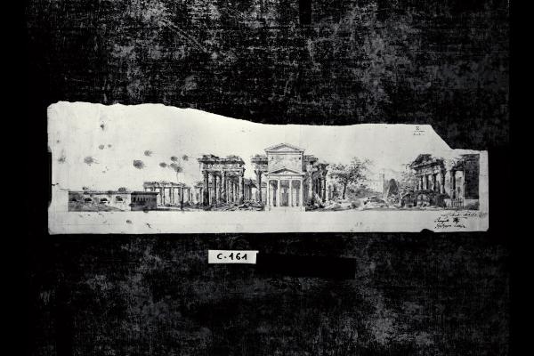 Veduta prospettica con templi e rovine