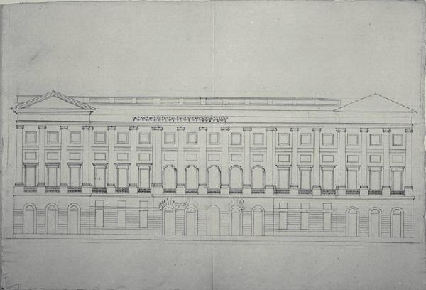 Prospetto della Villa Belgioioso a Milano