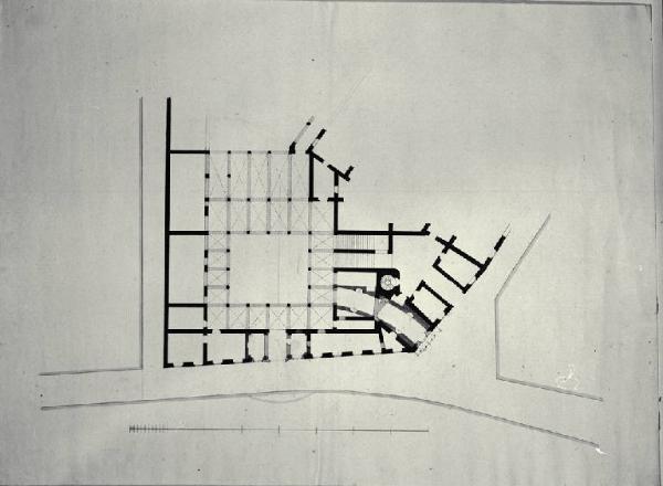 Pianta parziale di Palazzo Archinto a Milano (già Contrada dell'Olmetto 1351)