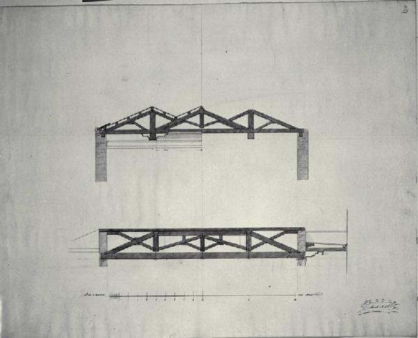 Armatura del tetto del salone della Villa Archinto (Pennati) a Monza