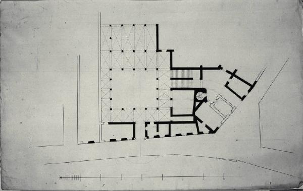 Pianta parziale di Palazzo Archinto a Milano (già Contrada dell'Olmetto 1351)