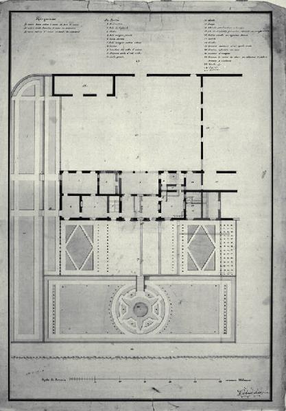 Pianta del primo progetto della Villa Casnati a Casnate