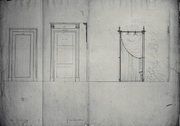 Prospetti e sezioni di porte della Villa Durini a Fabbrica (?)