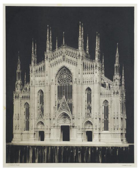 Duomo di Milano: modello ligneo del progetto di Luca Beltrami per il concorso di II grado del 1888 per la nuova facciata