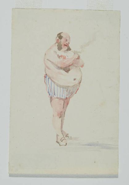 Caricatura di uomo in costume da bagno