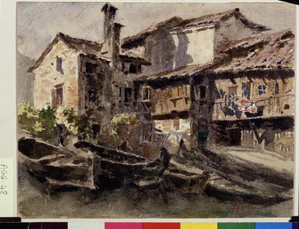 Case e barche sulla riva