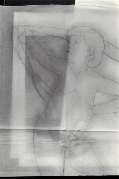 Disegno preparatorio per affresco di una villa milanese
