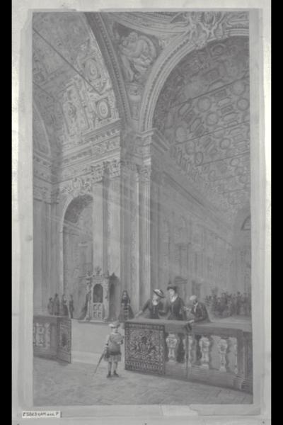 Interno di chiesa con figure (Chiesa di S. Vittore)