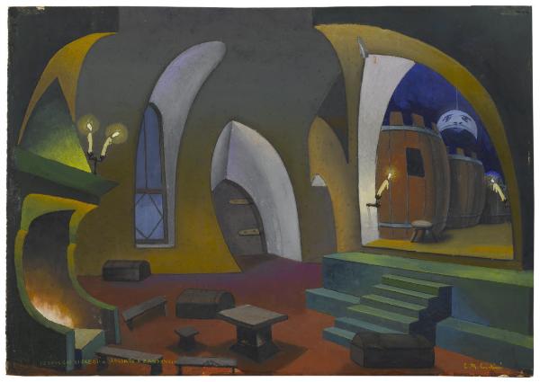 Bozzetto scenografico per I cavalieri di Ekebù di Rossato e Zandonai