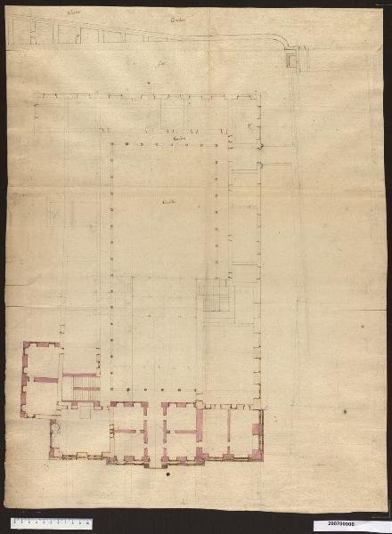 Pianta del piano terreno, lato est, del castello di Austerlitz
