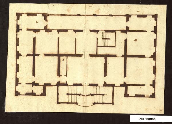 Pianta per il piano nobile della villa Sardini a Pieve Santo Stefano