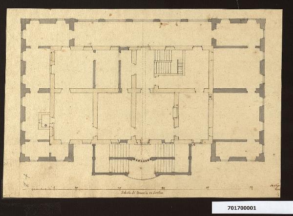 Progetto per la pianta del piano nobile della Villa Sardini a Pieve Santo Stefano