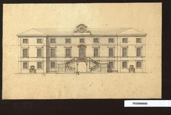 Progetto del prospetto principale per la Villa Sardini a Pieve Santo Stefano