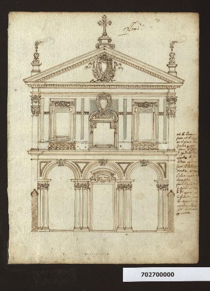 Prospetto della chiesa di S. Sebastiano fuori le mura a Roma