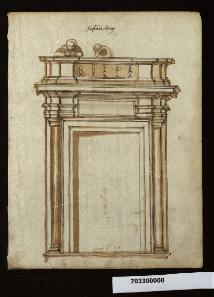 Prospetto del portale di palazzo Mattei di Paganica a Roma