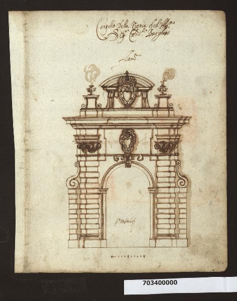 Prospetto del portale di ingresso della villa Borghese a Roma