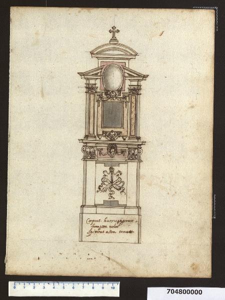 Prospetto del monumento funebre di Antonio Fabi in S. Maria in Aracoeli a Roma