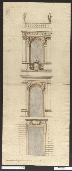 Prospetto parziale della villa di delizie Liechtenstein a Rossau presso Vienna