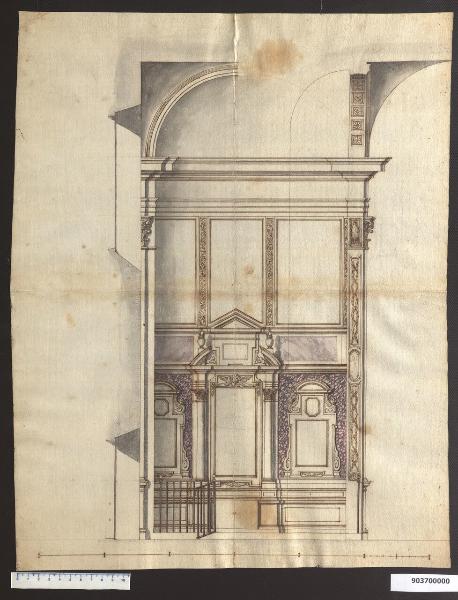 Disegno di progetto per la cappella di S. Lamberto in S. Maria dell'Anima a Roma